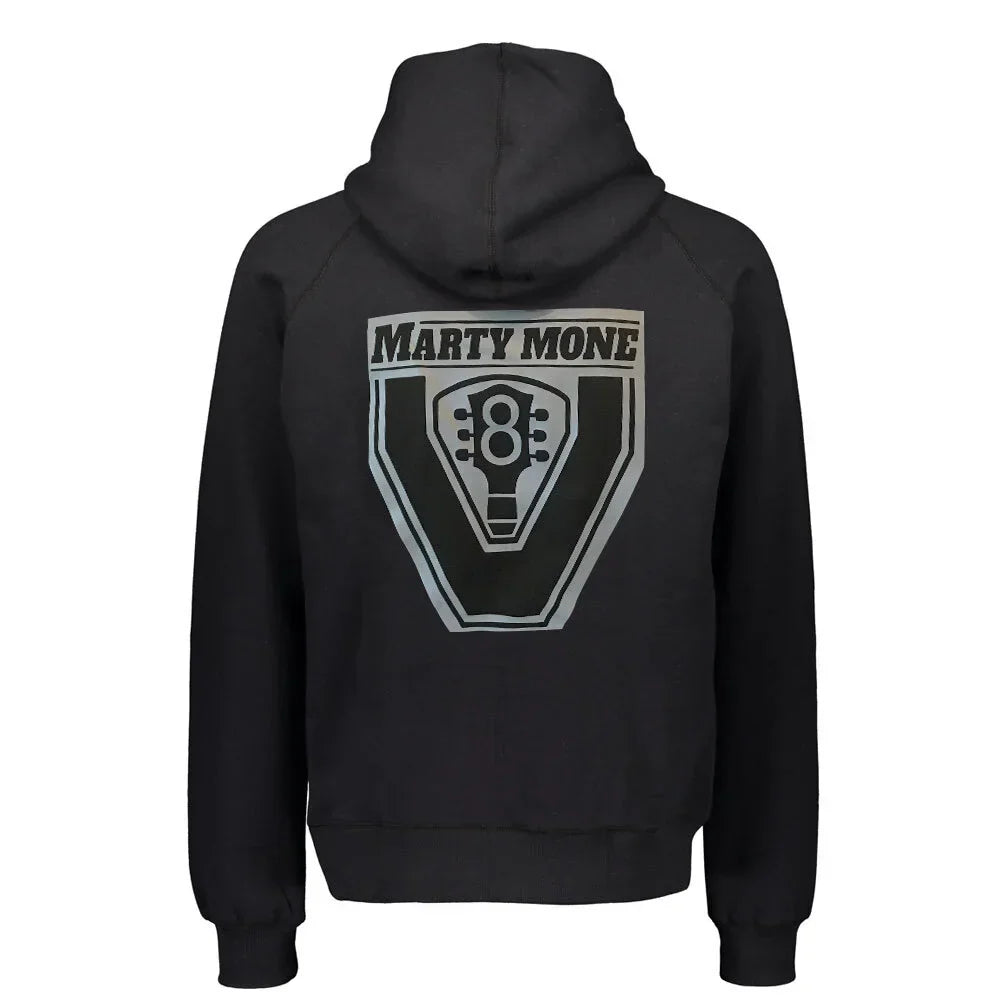 Black V8 Printed Hoodie
