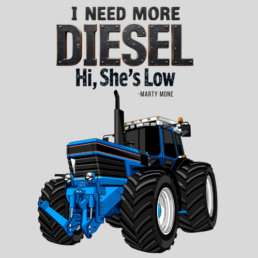 More Diesel Hoodie - BLUE Tractor - image 2